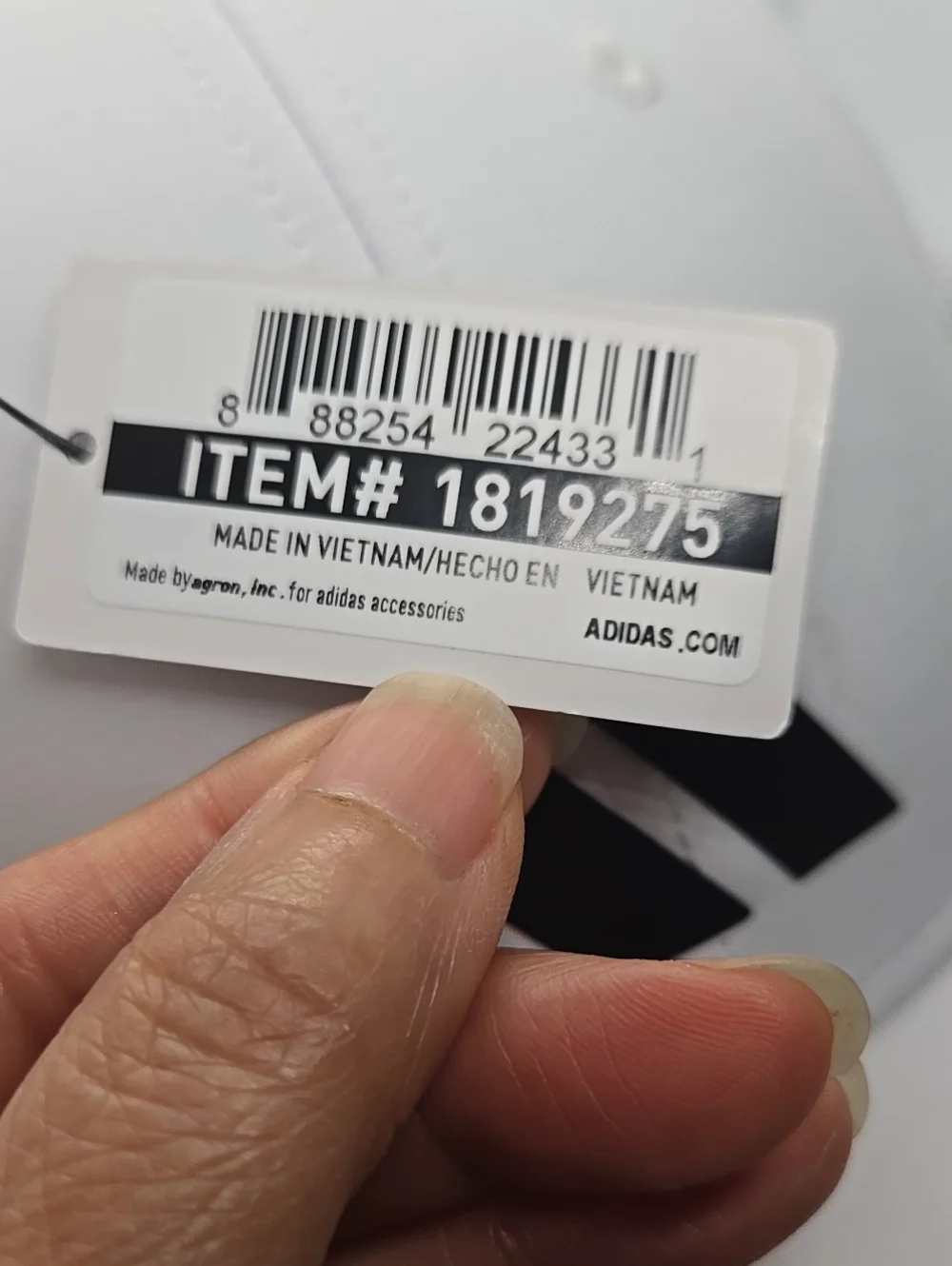 adidas White Stretch Fit Cap with Black Logo